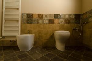 圣米尼亚托Ostello San Miniato的一间带卫生间和淋浴的浴室