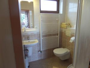Mengusovce普里瓦茉莉酒店的一间带卫生间和水槽的浴室
