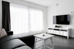 萨尔嫩萨尔门高级公寓酒店的带沙发、电视和桌子的客厅