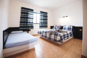莫罗德哈布雷阿尔贝托SL公寓式酒店的一间带两张床和一张沙发的卧室