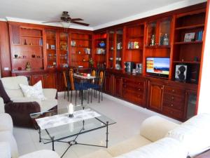 卡门港Apartamento Sole mit Meerblick的客厅配有家具和电视。