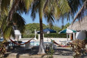 圣安特罗Condominio Punta Bolivar的一个带吊床和游泳池的度假村
