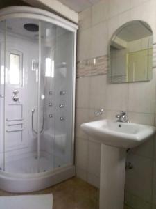 圣多明各Hotel Santander SD的带淋浴和盥洗盆的浴室