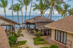 长滩岛乐万廷长滩岛酒店的享有棕榈树度假村和大海的景致。