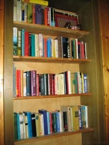 巴特维尔德巴德恩特拉奇特酒店的书架上堆满了书