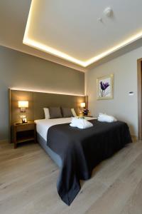 伯萨布尔萨市中心假日酒店的一间卧室配有一张大床和两个枕头