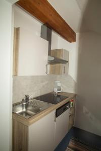 克查赫Apartmenthaus Berdnik的厨房配有水槽和台面