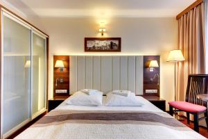 格但斯克琥珀酒店 的酒店客房 - 带一张大床和两个枕头