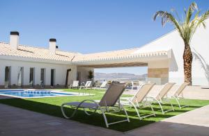 CarcheCasa Boquera的别墅 - 带游泳池、草坪椅和棕榈树