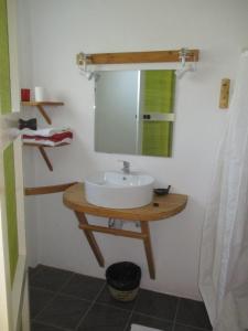伊法地Le Jardin de L'isle的一间带水槽和镜子的浴室