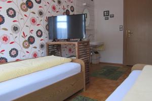 布雷根茨索纳住宿加早餐旅馆的客房设有两张床和一台平面电视。