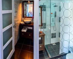 高尔加勒堡斯雷纳旅馆的一间带水槽和淋浴的浴室