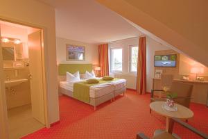 普劳西普劳西福尔克西酒店的一间酒店客房 - 带一张床和一间浴室
