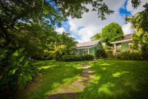 格罗斯岛East Winds St. Lucia- All Inclusive的草场绿色房子