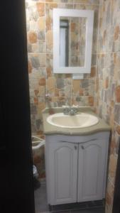 马尼萨莱斯Apartaestudios El Cable的一间带水槽和镜子的浴室