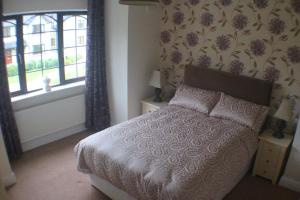 莫希尔Lough Rynn House的一间卧室设有一张床和一个窗口
