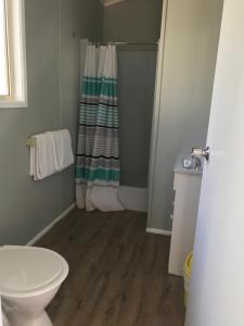 帝坎湾翠鸟房车露营地的一间带卫生间和淋浴的浴室