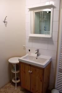 Doornspijk德赫尔住宿加早餐旅馆的一间带水槽和镜子的浴室