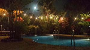 福尔图纳洛卡尼格拉德阿雷纳尔酒店的夜间游泳池