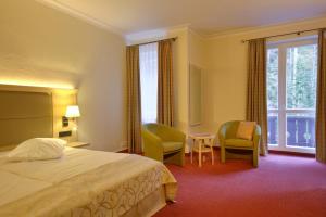 格赖瑙艾比塞酒店的酒店客房带床、椅子和窗户