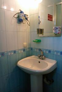 西尼亚克Sadiba "Lisova Pisnia"的浴室设有白色水槽和镜子