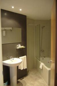 普埃布拉-德阿里冯德阿尔菲登酒店的一间带水槽和淋浴的浴室