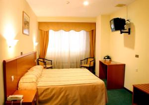 阿尔泰霍拉斯维尼亚斯酒店的酒店客房,配有床和电视