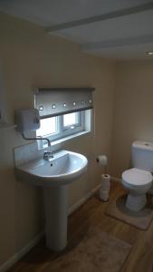 BlidworthLord Byron Lodge的一间带水槽和卫生间的浴室