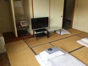 松冈商务经济型酒店的电视和/或娱乐中心