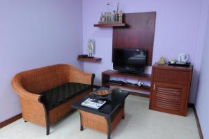 圣吉吉Melasa House的客厅配有椅子和电视