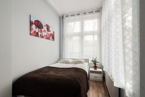 索波特Sopot Host Patio的一间卧室设有一张床和一个窗口