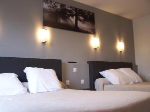 Vallon-en-Sullyle lichou的酒店的客房 - 带2张带白色枕头的床