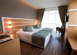 Dortyol弗威温泉酒店的酒店客房设有床和窗户。