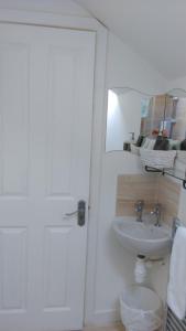 BrittasThe Lodge guesthouse的一间带水槽、卫生间和门的浴室
