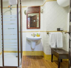 巴埃萨音乐大师公寓的一间带水槽和淋浴的浴室