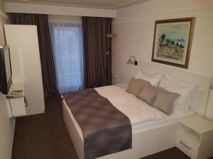 瓦比尼科Hotel Argentum的酒店客房,配有床和电视