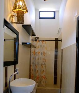 蒙塔尼塔Hotel Sotavento的一间带水槽和淋浴的浴室