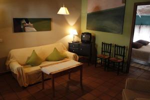 Horche卡萨乡村安德里亚酒店的带沙发、桌子和电视的客厅