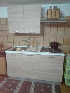 帕拉比塔Villetta In Campagna的厨房配有炉灶和水槽