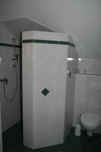 StrohmarktOberbach的带淋浴和卫生间的浴室