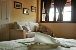 特雷维格里奥巴萨内拉农家乐的带沙发和窗户的客厅