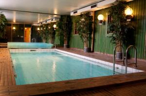莫拉孔约斯塔酒店的植物群中的一座大型游泳池
