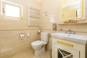 拉布Villas Arbia - Margita Beach hotel的一间带卫生间和水槽的浴室