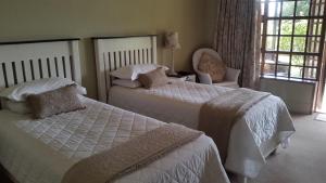布隆方丹橄榄山乡村旅馆的一间卧室配有两张床和椅子