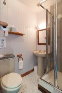 索尔塔什Kilna BnB的一间带卫生间和水槽的浴室