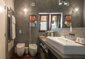 圣特奥托纽TEIMA阿郎特约SW住宿加早餐旅馆的浴室配有白色水槽和卫生间。