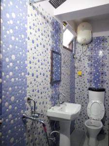 大吉岭Tharbaling HomeStay的一间带卫生间和水槽的浴室