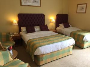 韦克斯福德斐斯酒店的酒店客房,配有两张床和椅子