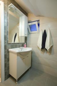 莫斯塔尔Central Located Guest House的一间带水槽和镜子的浴室