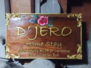 乌布D'JERO HomeStay的杰瑞格民宿的标志